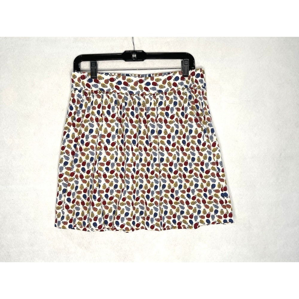 Loft linen blend pineapple print mini skirt Medium Cottage Indie Twee 90's Beach